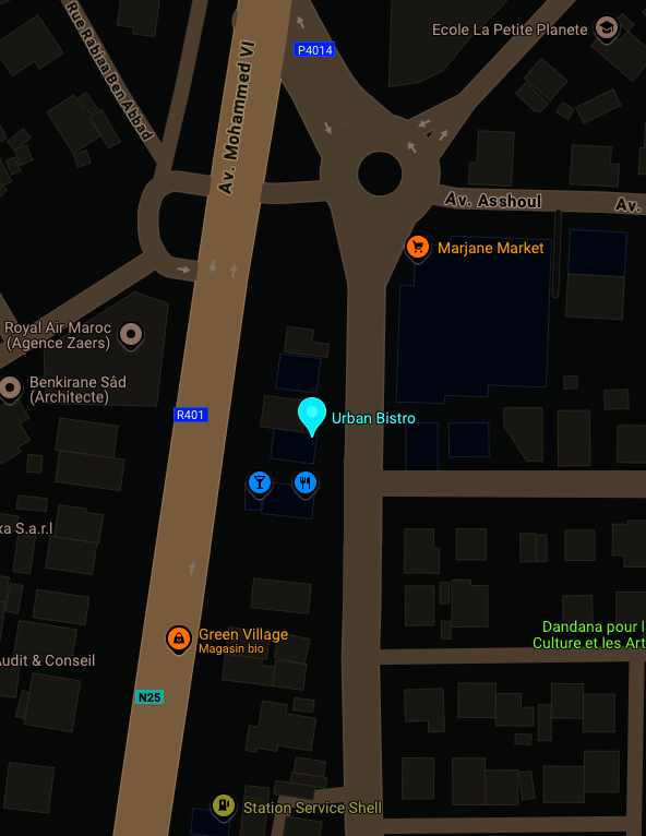 adresse urban bistro sur google maps